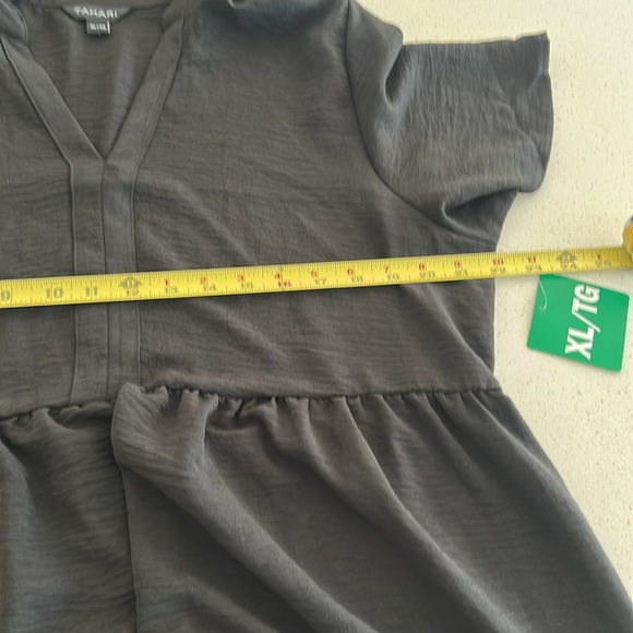 Tahari Black Short Sleeves Tiered Dress Size XL NEW - Picture 11 of 14